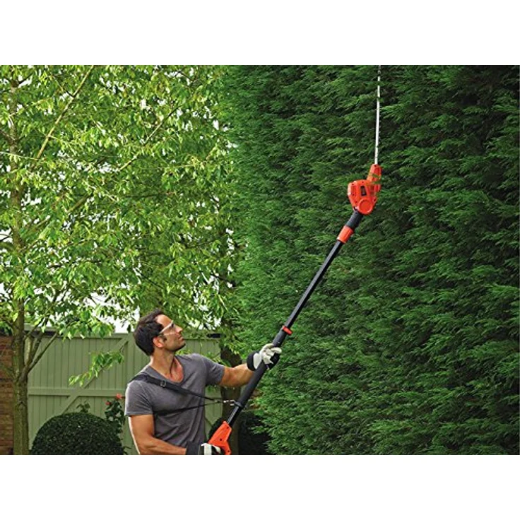Black+Decker Elektro-Stabheckenschere (550W, Schwertlänge 51 cm, Schnittstärke 22 mm, Reichweite 4m, Hecken schneiden ohne Leiter, inkl. Messerschutzhülle + Schultertragegurt) PH5551 – Bild 8