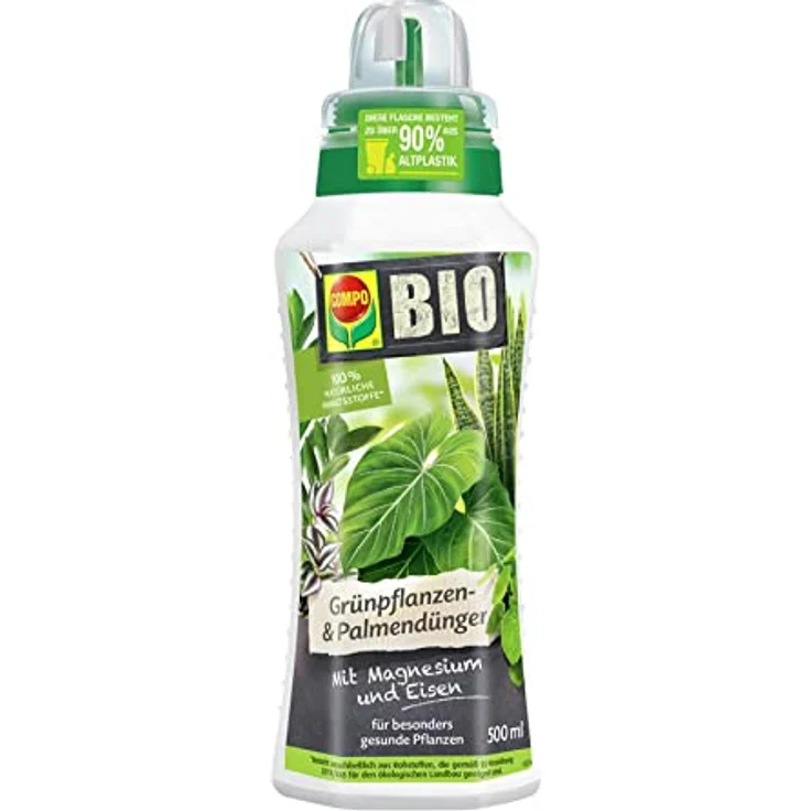 COMPO BIO Grünpflanzendünger und Palmendünger, Flüssig-Dünger mit 100% natürlichen Inhaltsstoffen, 500 ml, für gesunde Pflanzenentwicklung und hohen Eisen- sowie Magnesium-Anteil – Bild 1