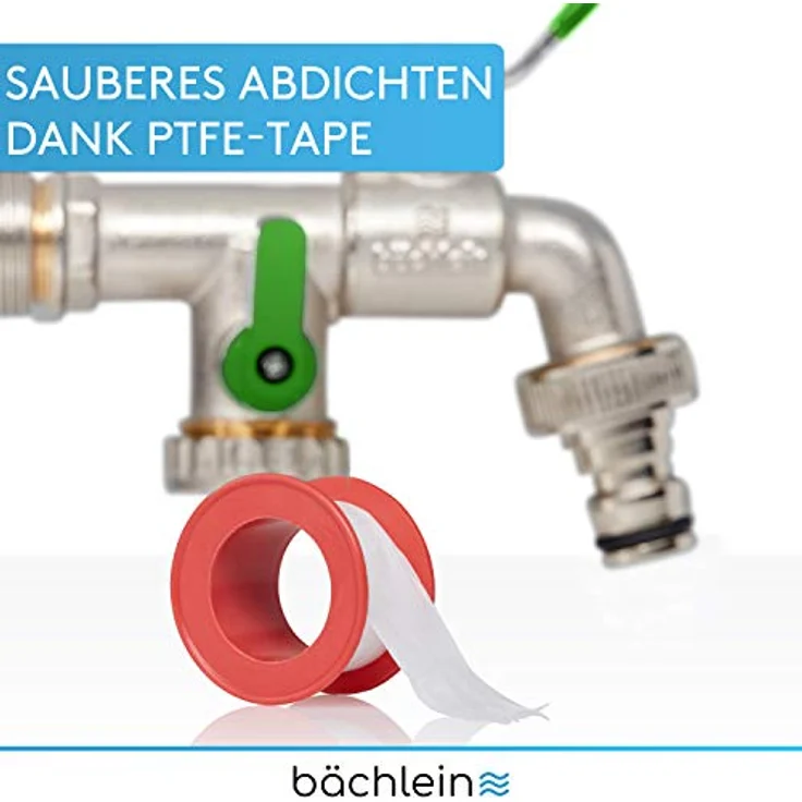 Bächlein Universal Doppel Auslaufhahn mit Reduzierungs-adapter für 1" Wandanschluss - Auslaufhahn mit 1/2 und 3/4 Zoll Anschluss – Bild 5