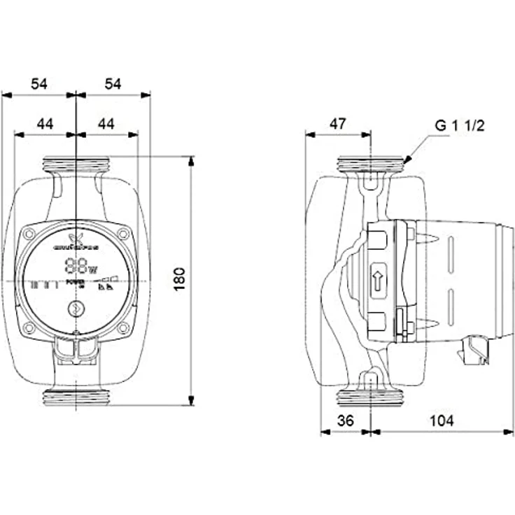 Grundfos Hocheffizienz-Pumpe Alpha 1 25/40 Förderhöhe 4 m Hocheffizienzpumpe – Bild 2