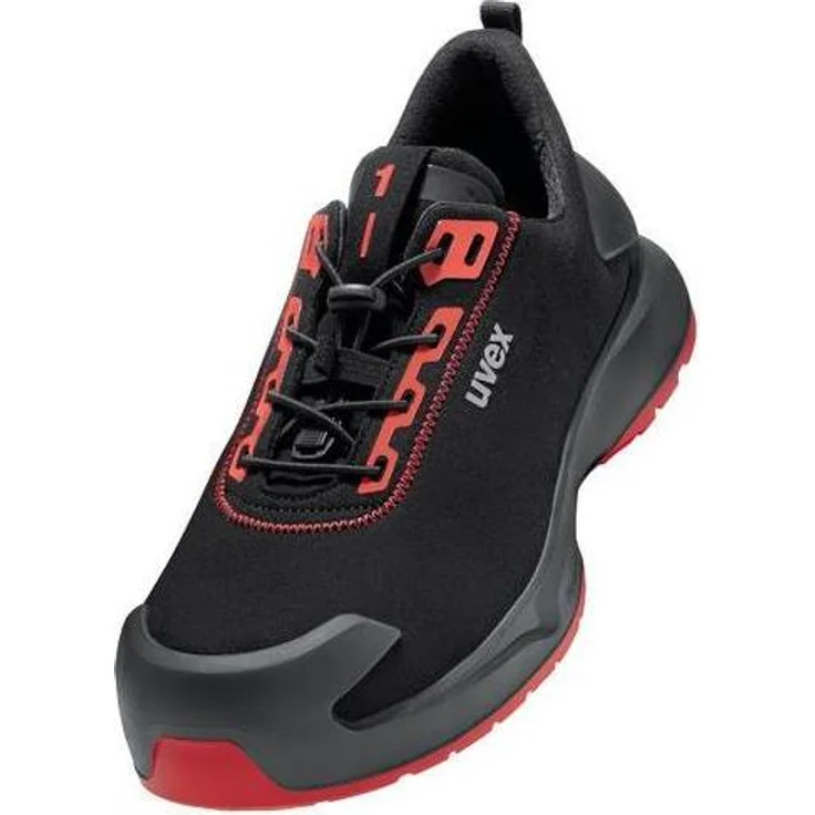 Uvex Sports uvex 1 x-craft Halbschuhe S3L 68031, Sicherheitsschuhe mit hoher Abriebfestigkeit, schwarz/rot, Weite 10, Größe 52
