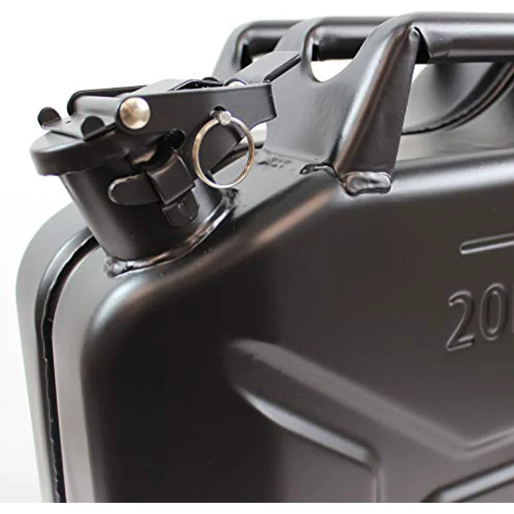 TRUTZHOLM Kraftstoffkanister 20l, metall mit flexibler Einfüllhilfe und Ausgießer, mattschwarz, für Benzin und Diesel – Bild 3