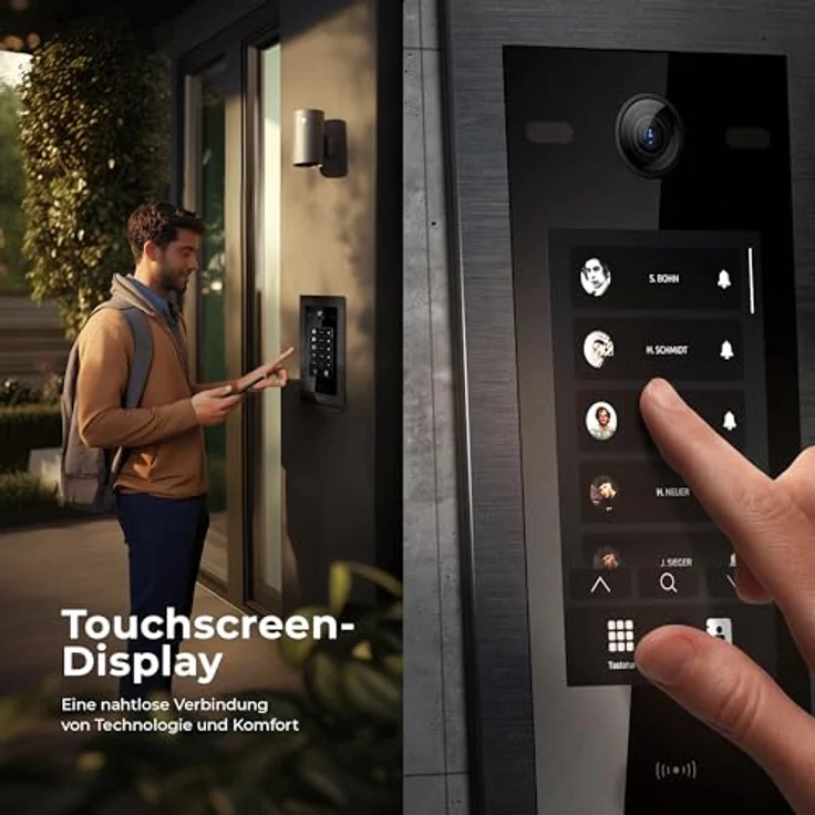 Balter EVO-HD Video Türsprechanlage mit 7 Zoll Touchscreen, Full HD Kamera, 175° Weitwinkel, Smartphone App & RFID Zugangssystem für Einfamilienhaus – Bild 2