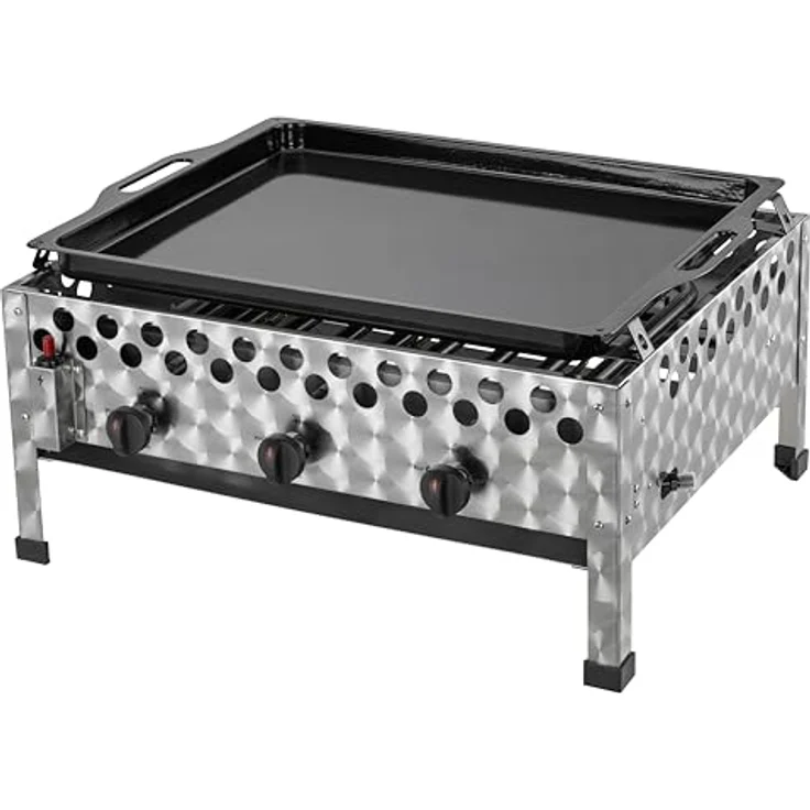 tepro Gasgrill Wurstbräter, Tischgrill mit 3 leistungsstarken Edelstahl-Brennern à 4 kW, Grillfläche 56,5 x 46,5 cm, kompakt für Garten, Balkon und Terrasse – Bild 3
