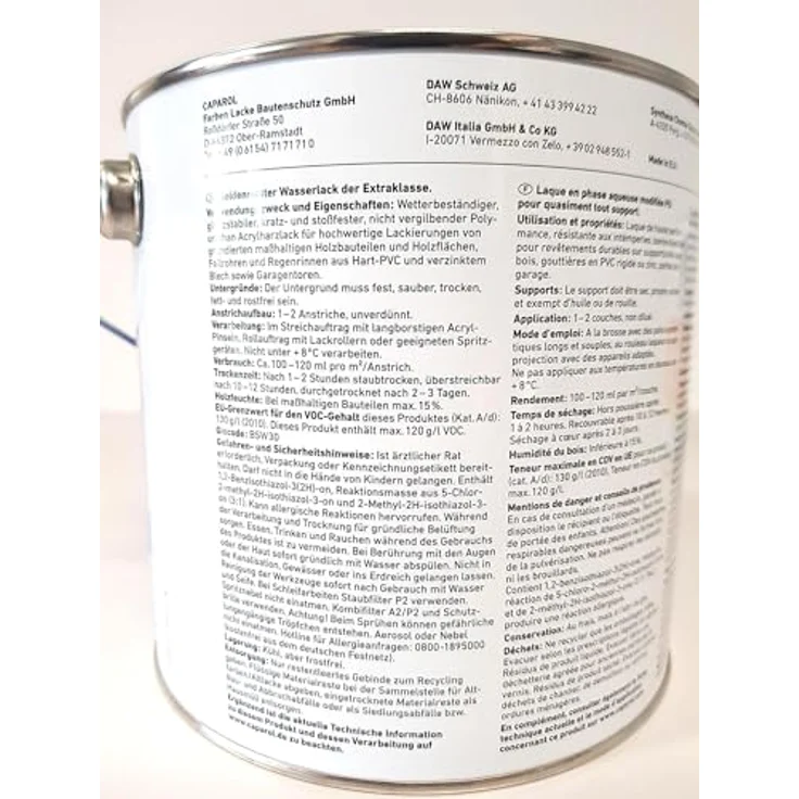 Caparol Capacryl PU-Satin hochwertiger, PU verstärkter Acryllack 2,500 L – Bild 2