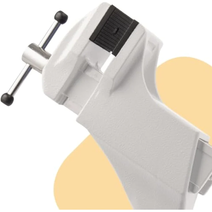 Bernstein Spannfix Kugelgelenk-Schraubstock 360° drehbar + 45° neigbar | Weiß | Zum Anklemmen an die Werkbank | Backenbreite 50mm | Qualitätsprodukt Made in Germany – Bild 2