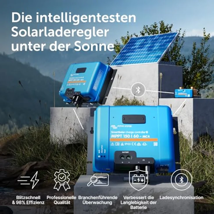 Victron Energy SmartSolar MPPT 150/60, leistungsstarker Solar-Laderegler mit über 98% Wirkungsgrad, Echtzeit-Datenanzeige und acht vorprogrammierten Ladealgorithmen – Bild 2