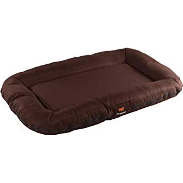 Ferplast Hundebett Hundematte, Hundekissen OSCAR 80 aus Waschbarem Technischen Stoff, Wasserabweisend, Widerstandsfähig und Kratzfest, 80 x 60 x h 18 cm. braun