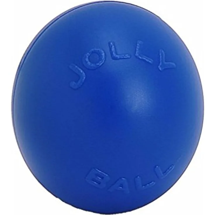 Holland Animal Care Jolly Push-n-Play Ball, unverwüstliches Hundespielzeug aus beissbeständigem Polyethylen, blau