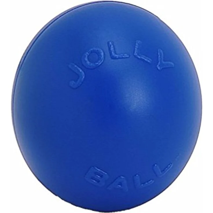 Holland Animal Care Jolly Push-n-Play Ball, unverwüstliches Hundespielzeug aus beissbeständigem Polyethylen, blau – Bild 1