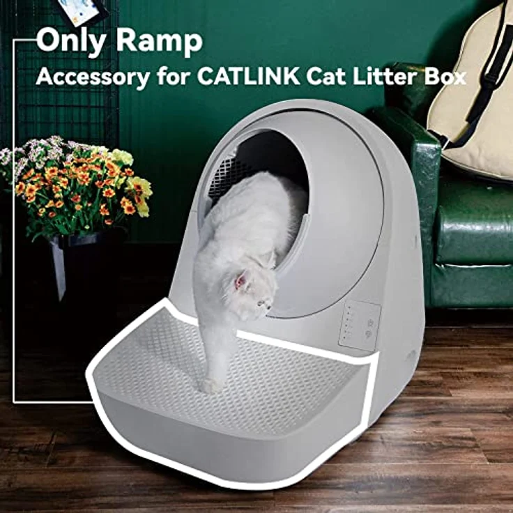 CATLINK Katzentoilette, False Weiß mit Streumatte und großem Fassungsvermögen – Bild 2