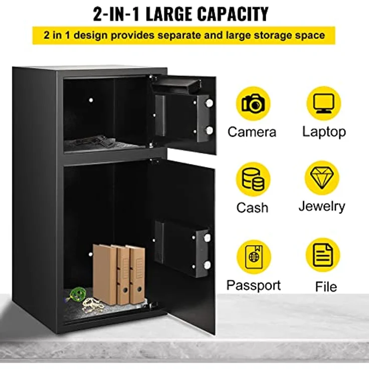 VEVOR Digitaler Tresor 74 l, Sicherheitskasten mit digitaler Kombination für den Heimgebrauch, Safe für Geld, Schmuck, Dokumente – Bild 5