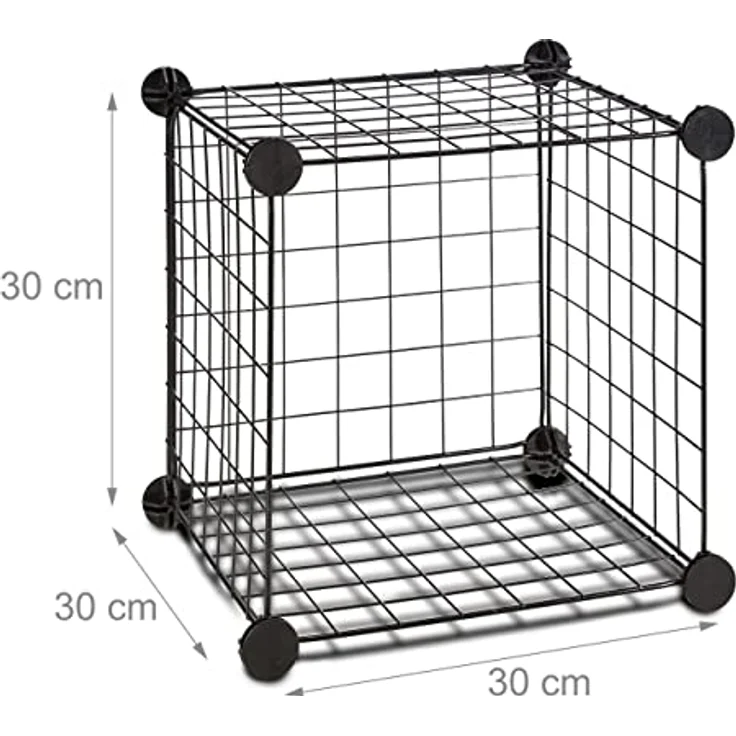 Relaxdays Kellerregal, Steckregal mit 16 Fächern, individuell zusammenstellbar, im modernen Industrial-Look – Bild 5
