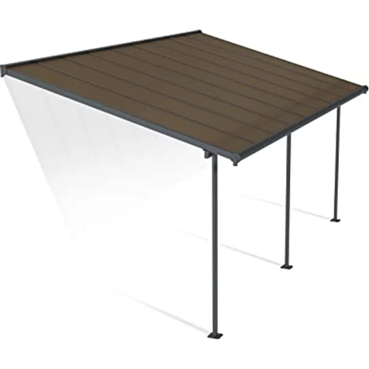 Palram Capri Terrassenüberdachung, Terrassendach, Balkondach, grau bronze, 299X555 cm