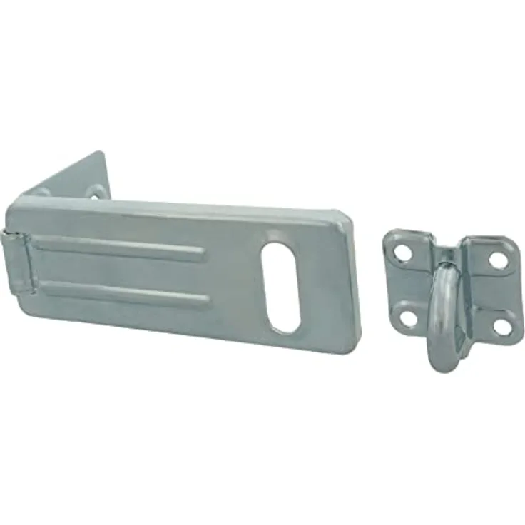 amig Vorhängeschloss Mod.1 aus Stahl und verzinktem Finish, 67 x 33 mm, robustes Schloss mit Scharniersystem, Schnalle oder Klemmschloss für Vorhängeschloss, 1 Stück, silberfarben