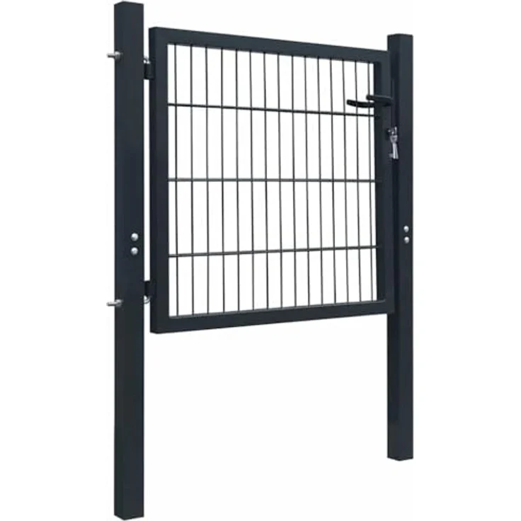 VidaXL 2D Zauntor (Einzeltor) anthrazitgrau 106 x 130 cm – Bild 6