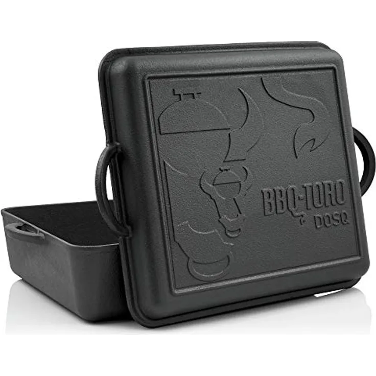 BBQ-Toro Dutch Oven Pan | Gusseisen Kochtopf | 9,5 Liter Gusstopf | preseasoned - bereits eingebrannt | Bräter mit Deckel, Schmortopf