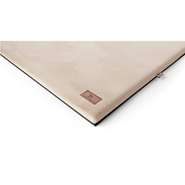 Knuffelwuff Orthopädische kuschelige Hundematte Berrith aus weichem Kaninchenfell-Imitat 100x70cm Beige - Hundekissen für große, mittelgroße und kleine Hunde - Für Zuhause, Auto, Wohnmobil, Wohnwagen – Bild 4