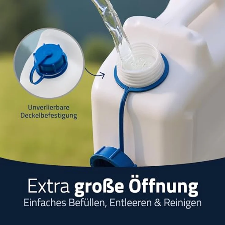 Wasserkanister 22l HD-PE stapelbar,m.Auslaufhahn H495xB350xT165mm HÜNERSDORFF – Bild 7