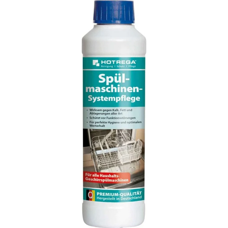HOTREGA® Spülmaschinenreiniger 250 ml, effektive Systempflege und Entkalker mit 3-fach-Formel für alle Haushalts-Geschirrspülmaschinen – Bild 1