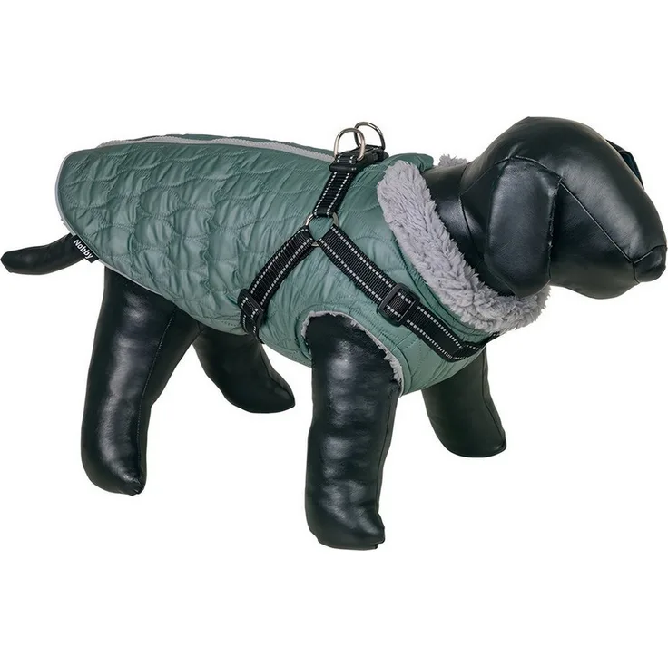 Nobby Hundemantel Polara 2in1 cascade, Hundemantel mit Reflektorstreifen und Lammfellimitat-Futter