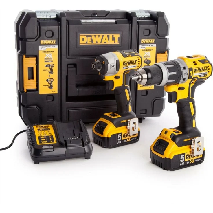 DeWalt DCK266P2T Schlagbohrer-/ Set, 2x 5,0Ah (DCD796 + DCF887) (DCK266P2T) – Bild 1