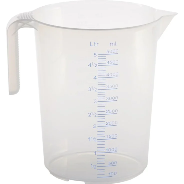 Messkanne 5000 ml PP transp.D203xH257mm Griff offen HÜNERSDORFF – Bild 1