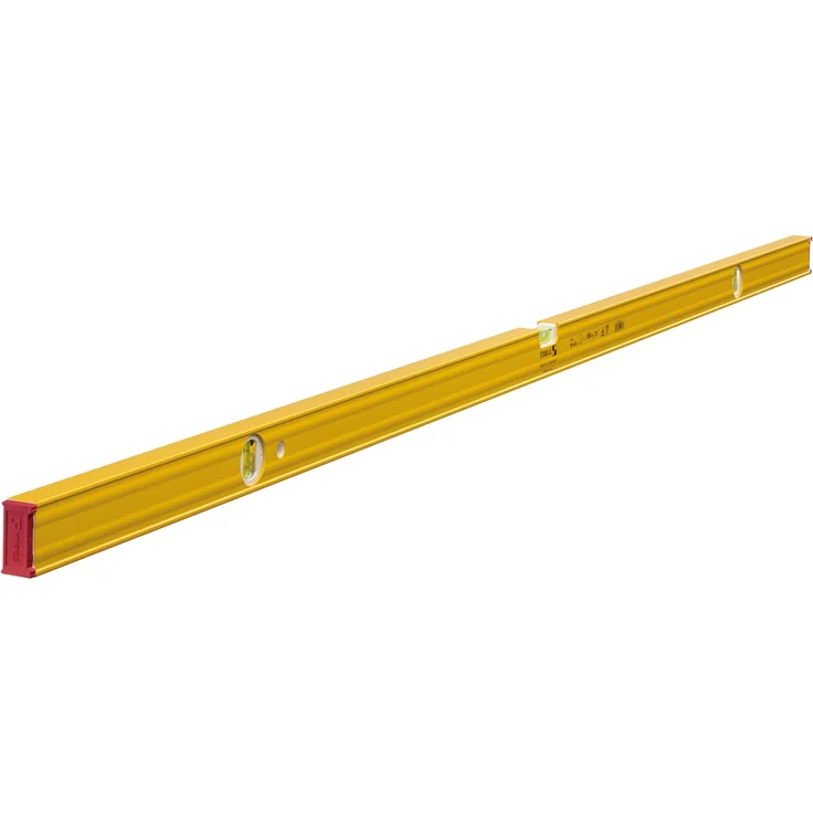 STABILA Wasserwaage Type 80 AS-2, 180 cm, verstärktes Alu-Profil, 1 Horizontal-Libelle, 2 Vertikal-Libellen, integrierte Rutsch-Stopper, Made in Germany – Bild 1