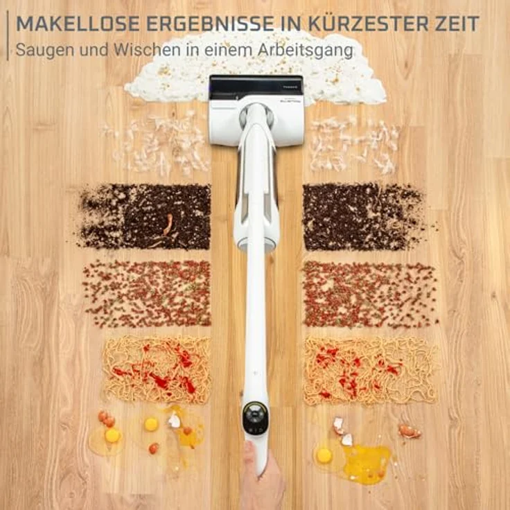 Rowenta GZ7035WO X-Clean 10, kabelloser Akku-Nass-Trockensauger, selbstreinigender Saugwischer, ultraleicht, 60 min Laufzeit, weiß – Bild 3