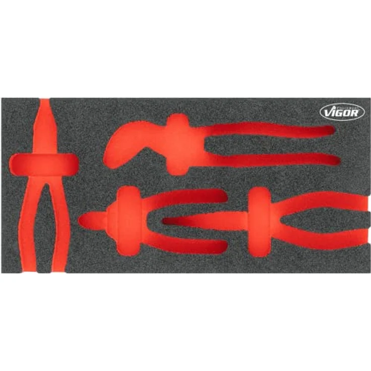 Vigor Weichschaumeinlage V5633N-L, leer, 393 mm x 188 mm x 35 mm, für optimale Werkzeugaufbewahrung – Bild 1