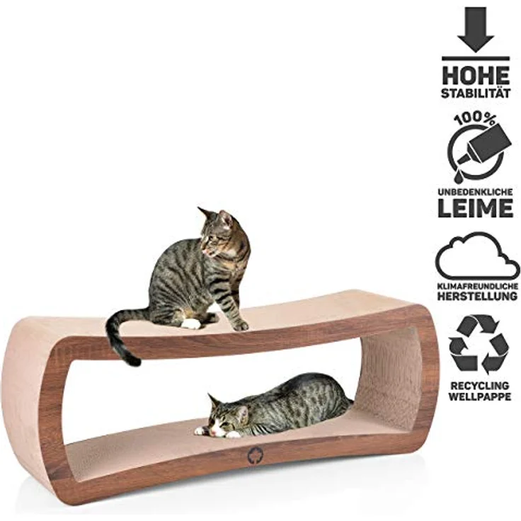 CanadianCat Company | Jumbo Lounge | Galaxy XXL | Walnuss Holzoptik - Designer Kratzmöbel mit XXL Kratzfläche und Katzenminze – Bild 2