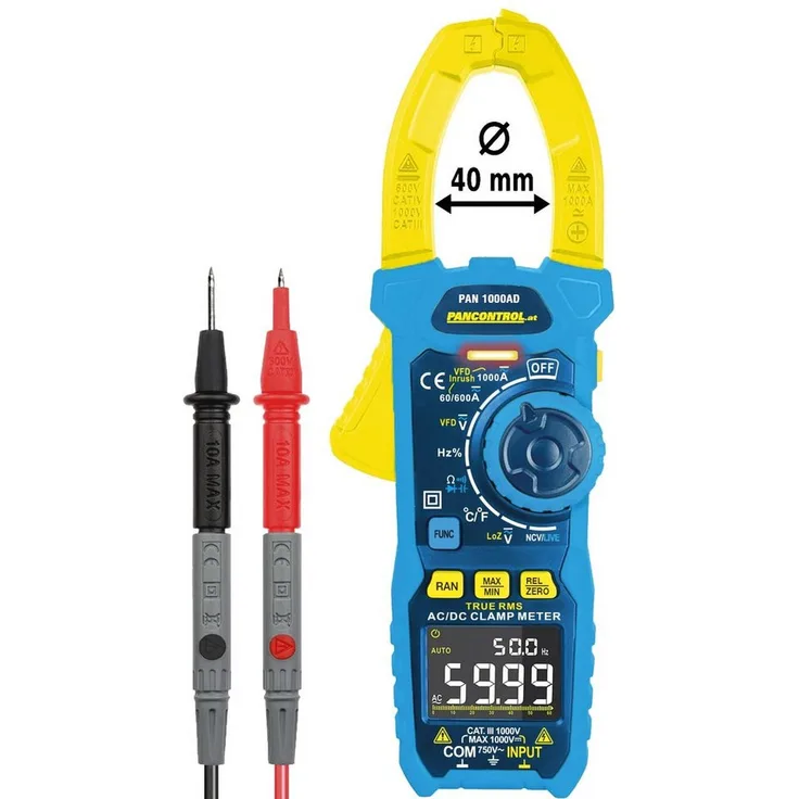 Pancontrol Multimeter PANCONTROL True-RMS Stromzange PAN 1000AD, Digitale Anzeige mit Farbdisplay und 1000 A Messbereich
