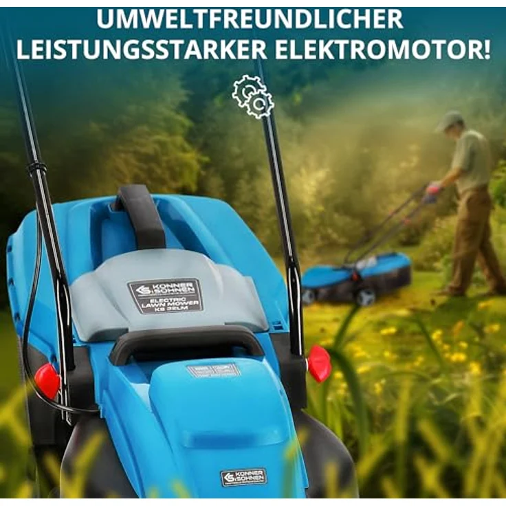 Könner & Söhnen Elektromäher 32Lm, Rasenmäher mit 1000W Leistung und 32cm Schnittbreite – Bild 4