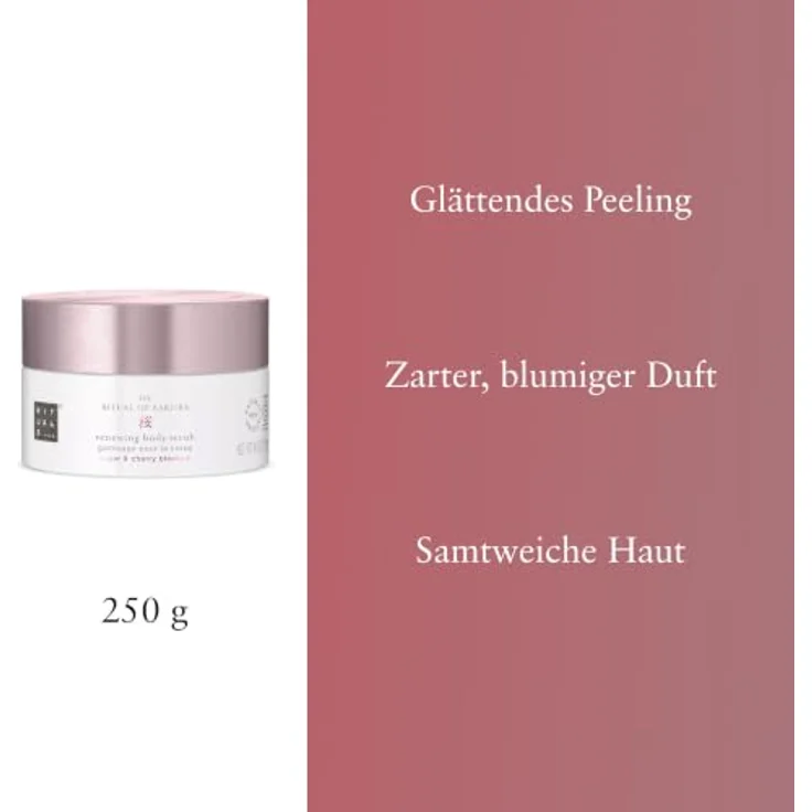 RITUALS Body Scrub The Ritual of Sakura, Körperpeeling mit Zucker, Kirschblüten und Jojobaöl, 250 g – 91% natürliche Inhaltsstoffe – Bild 3