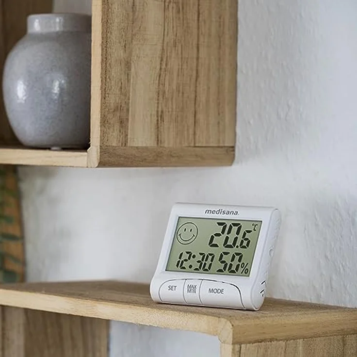 MEDISANA HG 100, digitales Thermo-Hygrometer mit Komfortzonen-Indikator, Alarmfunktion, weiß – Bild 4