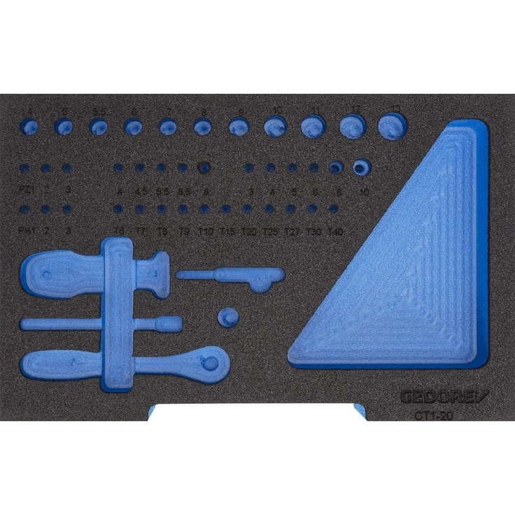 Gedore Werkzeugkoffer EI-1100 CT1-20 Schaumstoffmodul 1/2 L-BOXX 136 leer, professioneller Werkzeugkoffer für die sichere Aufbewahrung 