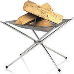 CampFeuer Mobile Feuerstelle Feuerpeter 41 x 41 x 32 cm I Edelstahl Feuerschale I Design Feuerkorb I Camping und Hiking Garten (Edelstahl)
