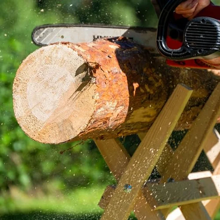 dobar Sägebock, klappbare Sägehilfe, max. Belastbarkeit 100 kg, aus Holz – Bild 7