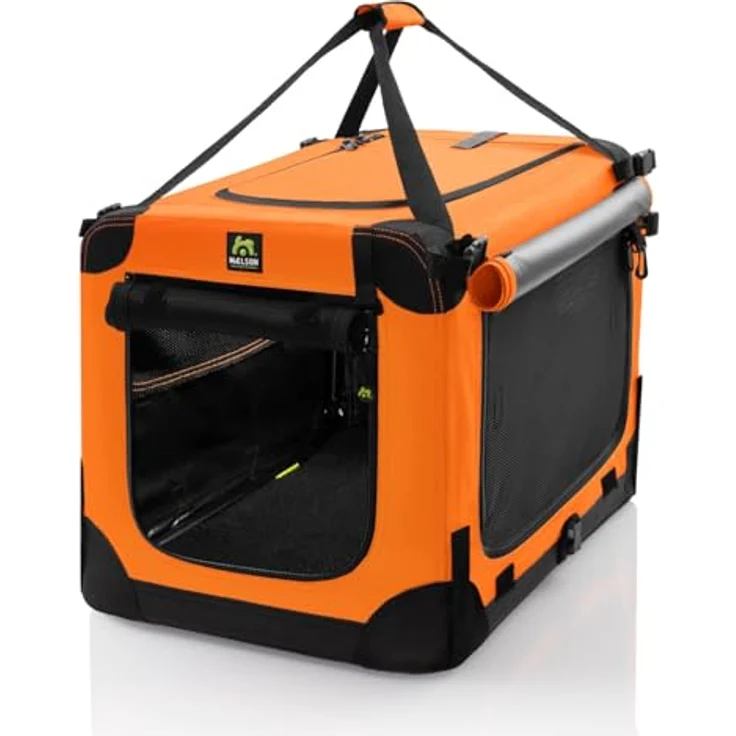 Maelson Soft Kennel Neon-Orange, 72 cm - Faltbare Hunde-Transportbox mit flauschiger Einlegematte – Bild 2