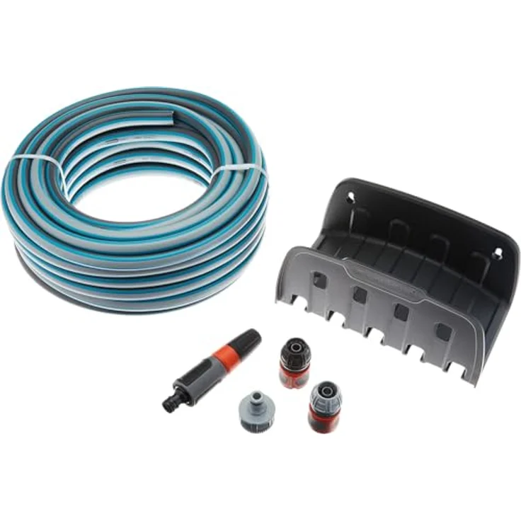 GARDENA Wasserschlauchhalter Set 20m Textil-Schlauch, türkis, anthrazit, 20 m – Bild 2