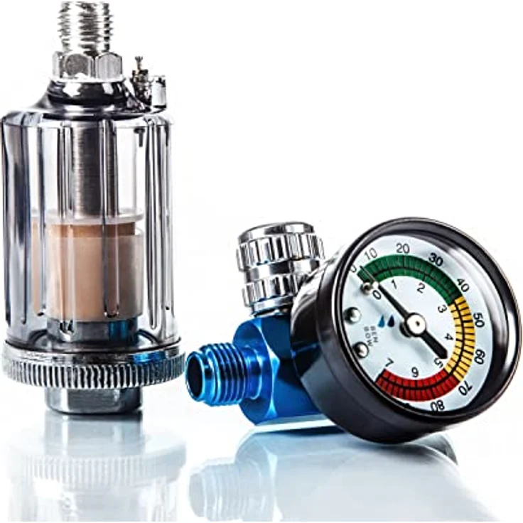 BenBow Luftdruckregler mit Manometer und Öl-Wasser-Abscheider - Filter für Lackierpistolen – Bild 1