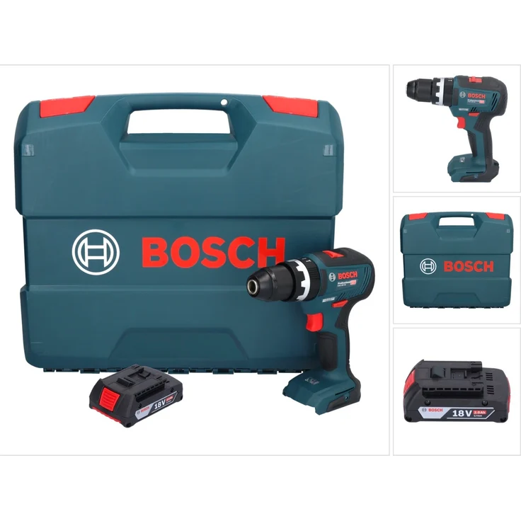 Bosch GSB 18V-55 Professional Akku Schlagbohrschrauber, 55 Nm, 18 V, bürstenlos, inklusive 2,0 Ah Akku und Koffer, ohne Ladegerät