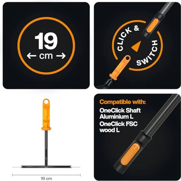 Fiskars Doppelhacke Gartenhacke 1080683, 190 mm QuikFit™, Edelstahlklinge zur Unkrautentfernung und Bodenlockerung – Bild 2