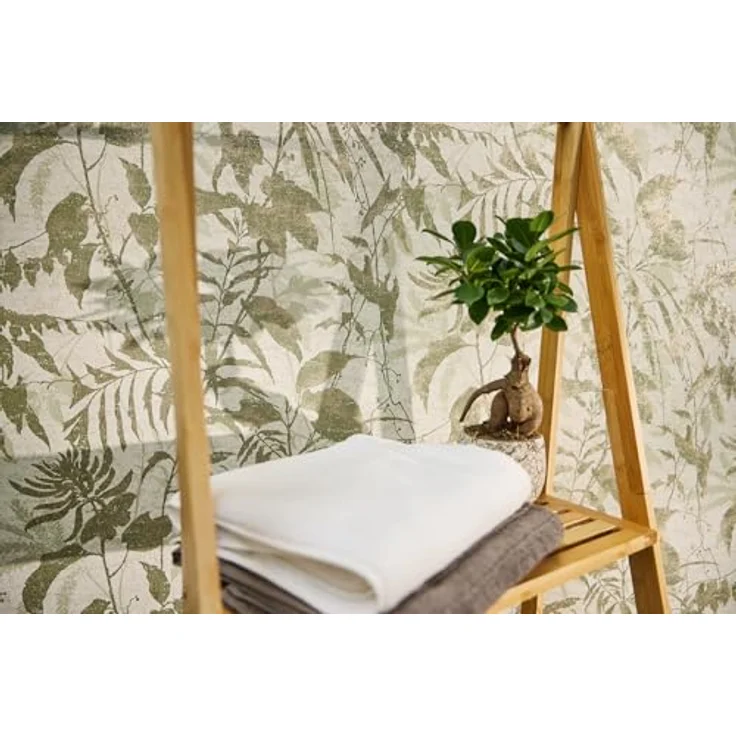 Livingwalls Hot Spots Motivtapete, Vliestapete mit Blättermotiv in Creme, Grün, Gold und Metallic, 10,05 m x 0,53 m, Dschungel-Look, Made in Germany - 782031 – Bild 5