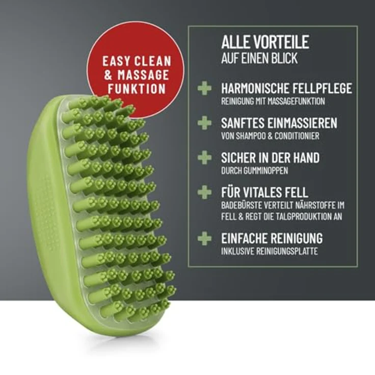 ReaVET Badebürste Gummistriegel für Hunde, Katzen Kurzhaar & Langhaar, mit Massageeffekt - Entfernt loses Deckhaar, Staub & Schmutz I Badestriegel Zum Einmassieren von Hundeshampoo – Bild 2