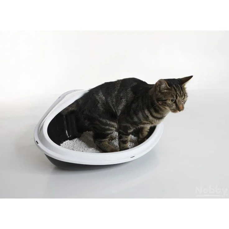 Nobby Katzentoilette Ecktoilette Concha XL, extra groß, grün und grau