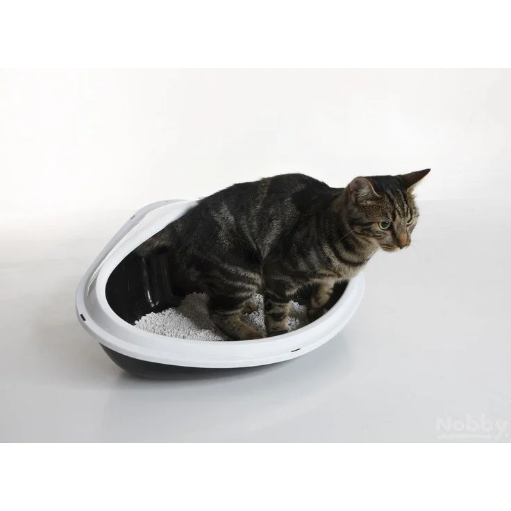 Nobby Katzentoilette Ecktoilette Concha XL, extra groß, grün und grau