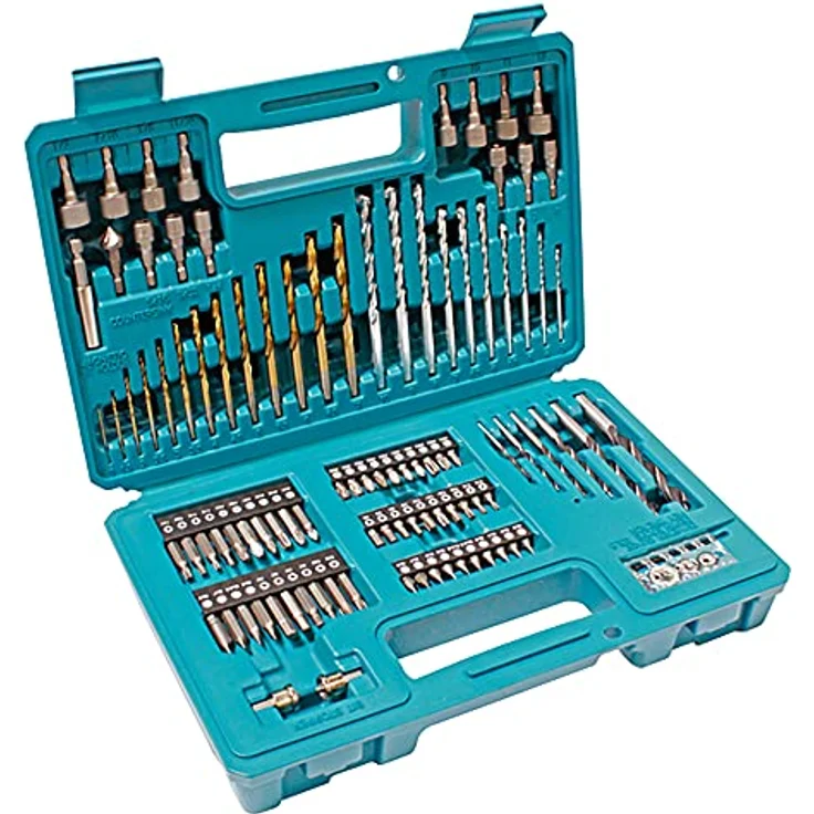 Makita Bohrer-Bit-Set 102tlg - B-68432, mit Metallbohrern, Steinbohrern, Holzbohrern, Bohrerlehre, Senker, Tiefenbegrenzer und Bithalter – Bild 7