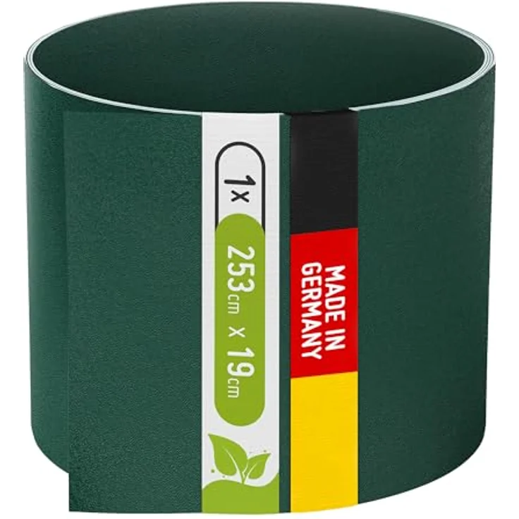 TerraUno Sichtschutzstreifen für Doppelstabmatten, Polypropylen, RAL 6005 Grün, 1 Streifen, UV-beständig, Lederoptik, extra stabil, 100 % blickdicht – Bild 1