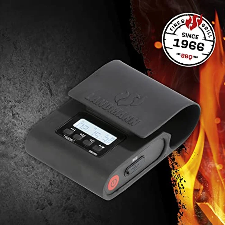 LANDMANN | Magnetische Grilllampe | Stromsparende LED-Technologie | Einfach & schnell angebracht | Aufladbar | Lithium-Ionen-Akku | Helligkeit: 100 Lumen | Timer-Funktion | Bis 5 Stunden Leuchtdauer – Bild 2